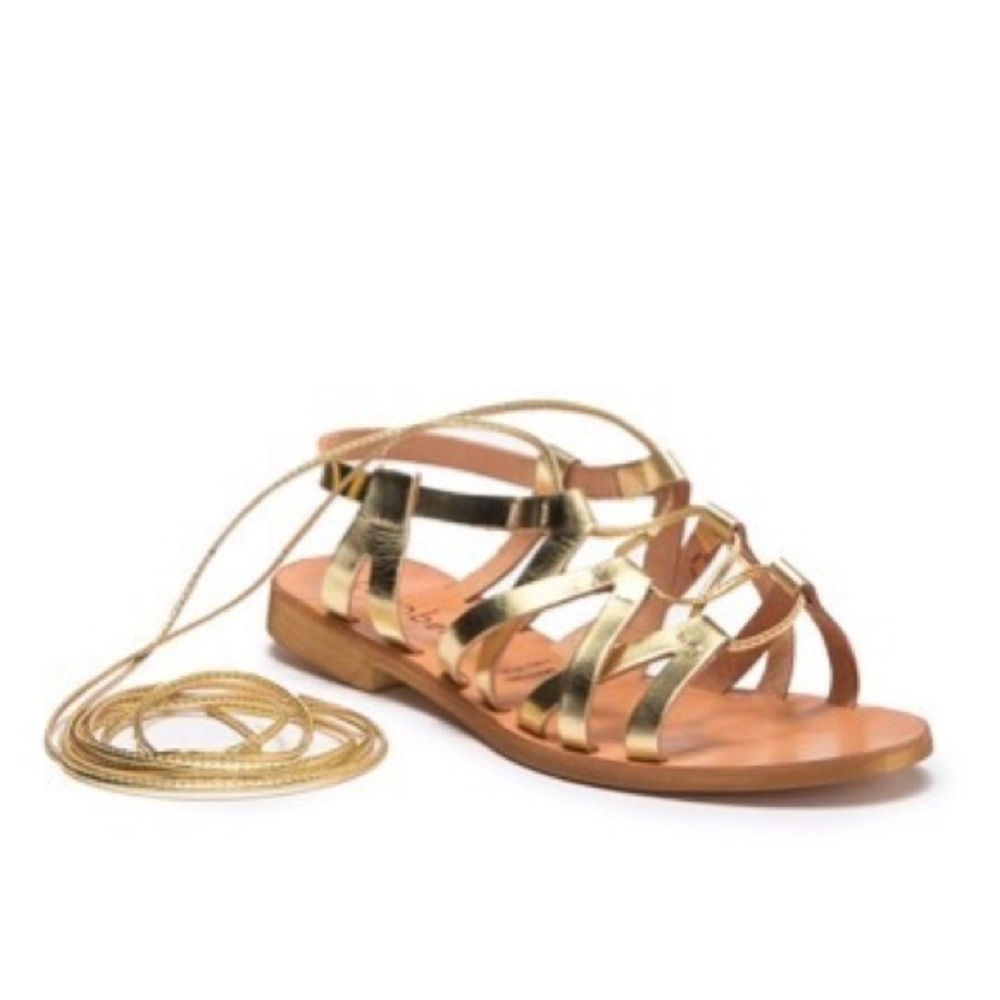 BNIB Gold Wrap Leather Sandals